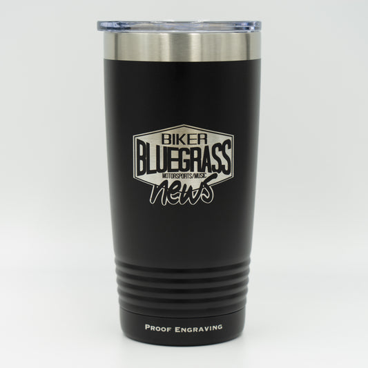 20 oz Tumbler - Black - Bluegrass Biker News
