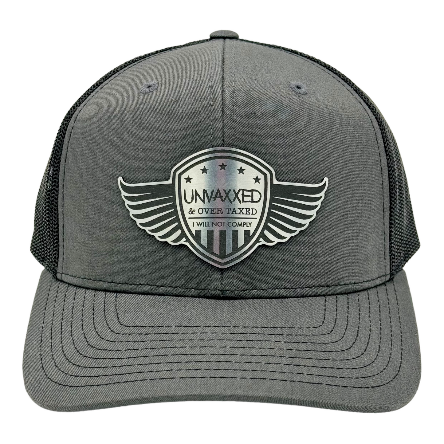Unvaxxed Trucker Hat - Charcoal/ Black