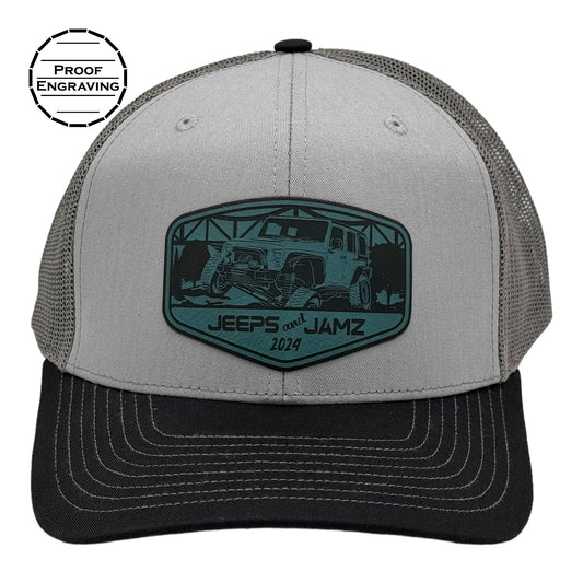2024 Jeeps and Jamz Expo - Official Hat (Gray/ Charcoal/ Black)