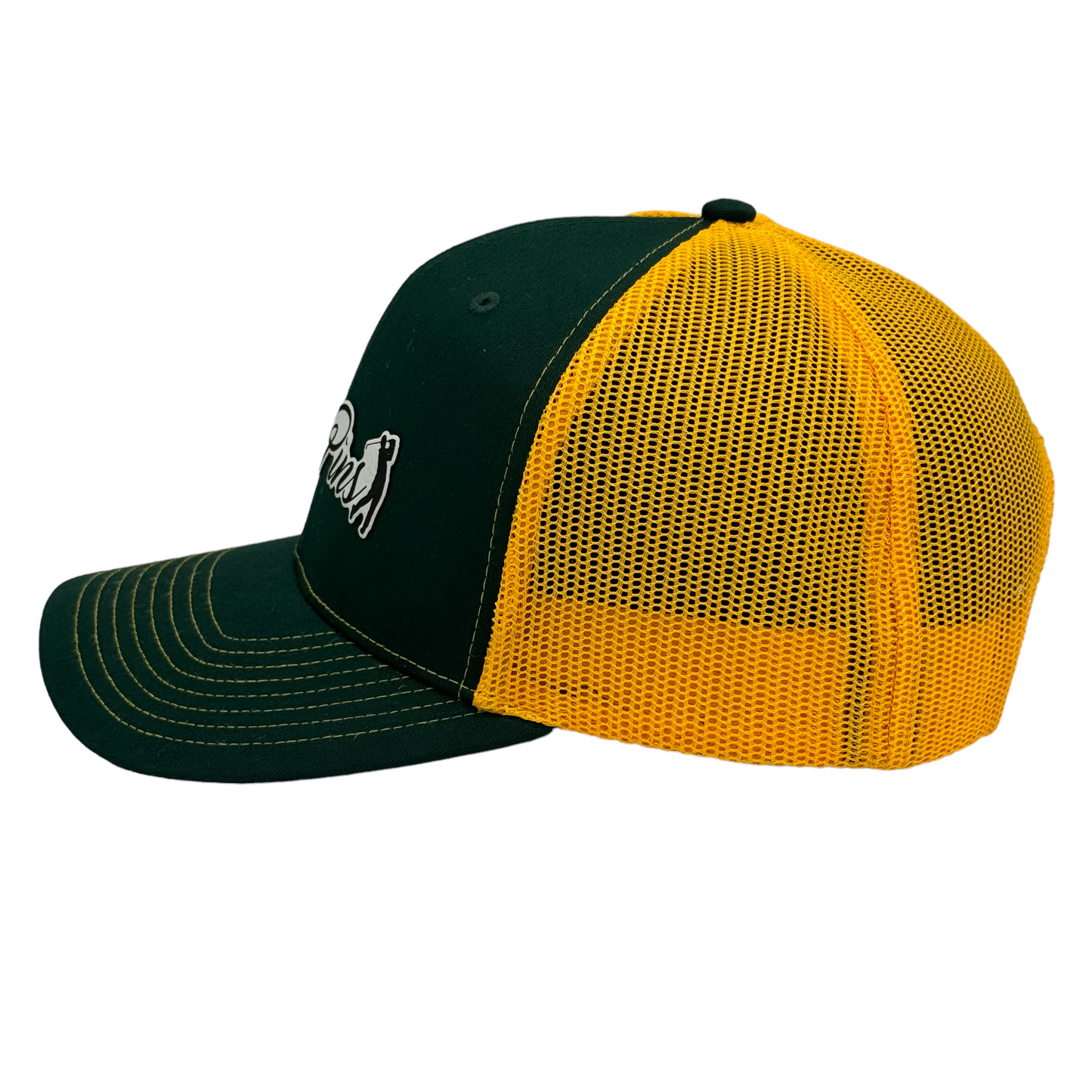 "Only Pins" Trucker Hat - Dark Green/ Gold