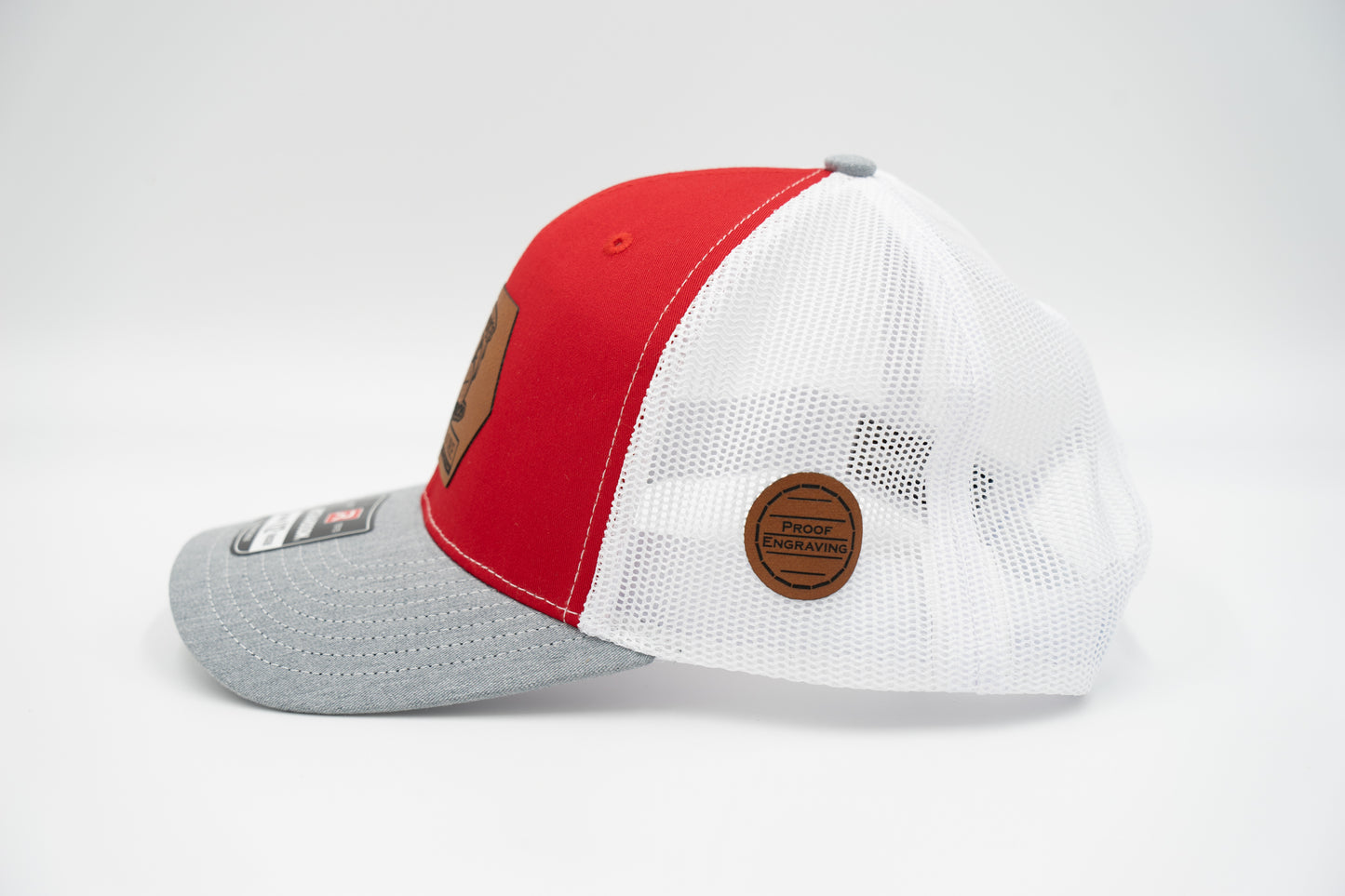 Snapback Trucker Cap - Red / White / Heather Grey - Bluegrass Biker News